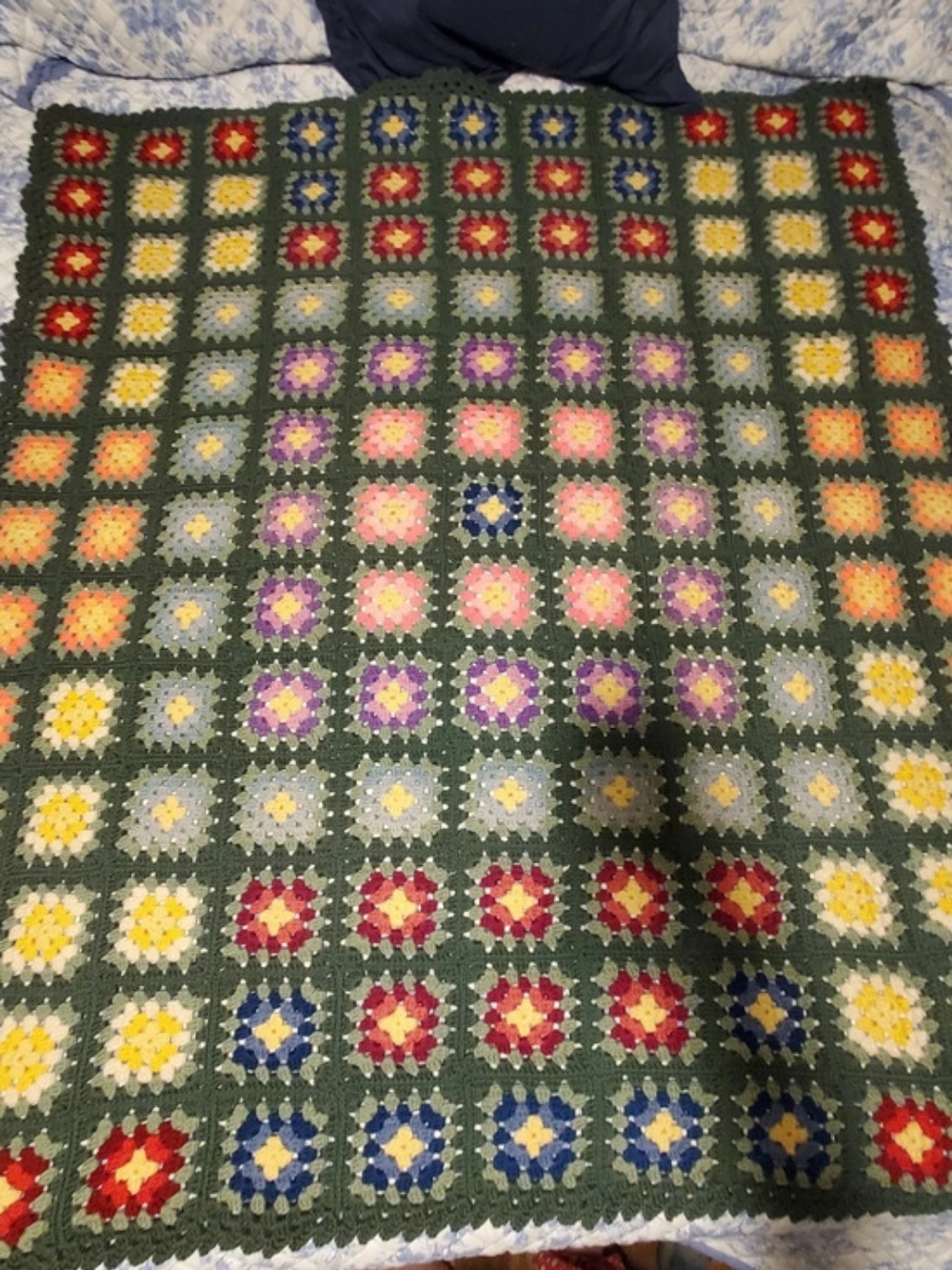 Multicolor Geometric Crochet Quilt NEW Handmade